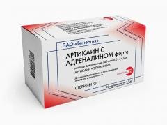 Изображение товара Артикаин с адреналином форте раствор для инъекций 40мг+0,01мг/мл 1,7мл №50