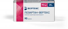 Изображение товара Лозартан-Вертекс таблетки покрытые оболочкой 25мг №90