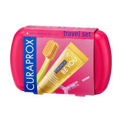 Изображение товара Курапрокс набор дорожный зубная щетка CS5460+зубная паста Восходящая звезда желтая 10мл+ершик CPS07+CPS09+держатель UHS409+бокс красный