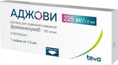 Изображение товара Аджови раствор подкожно 225мг 1,5мл шприц №1