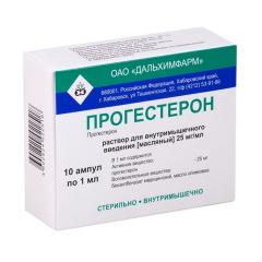 Изображение товара Прогестерон раствор для инъекций масл. 2,5% 1мл №10