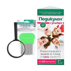 Изображение товара Педикулен Ультра набор спрей 150мл+гребень+лупа