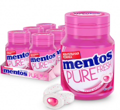 Изображение товара Ментос жевательные резинка Пьюр фреш Тутти Фрутти 54г