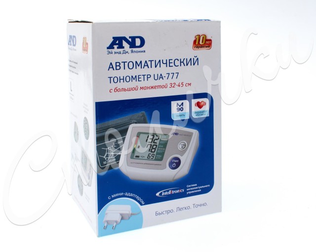 Изображение товара Автоматический тонометр UA-777 с адаптером и большой манжетой Эй Энд Ди