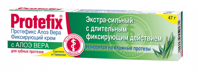 Изображение товара Протефикс крем для фиксации зубных протезов экстра сильный с алоэ вера 40мл