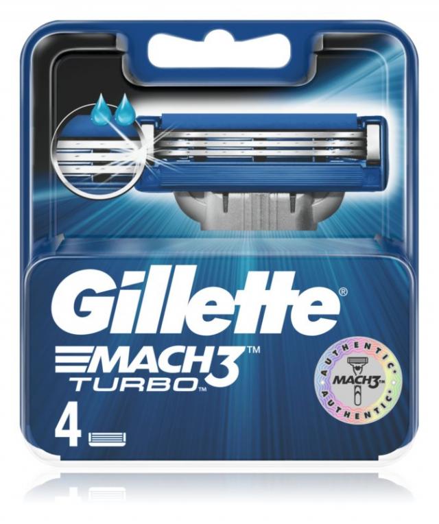 Изображение товара Сменные кассеты Gillette Mach3 Turbo №4 для мужских бритв