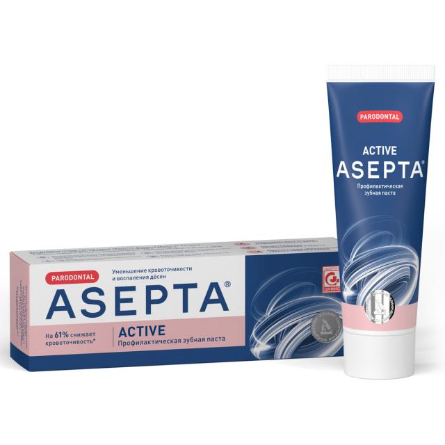 Изображение товара Асепта лечебно-профилактическая зубная паста 75 г для защиты десен и эмали