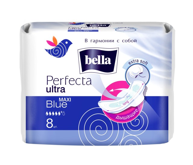 Изображение товара Женские гигиенические прокладки Белла Перфекта Макси Blue ультратонкие