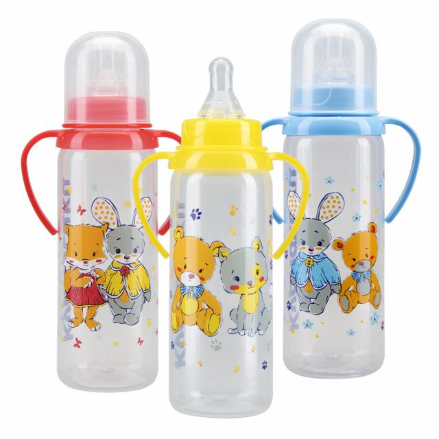 Изображение товара Курносики бутылочка для кормления с ручками и силиконовой соской 250 мл