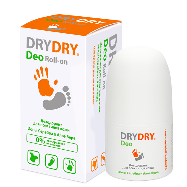 Изображение товара Дезодорант ролик DRYDRY с Ионами Серебра и Алоэ Вера 50мл