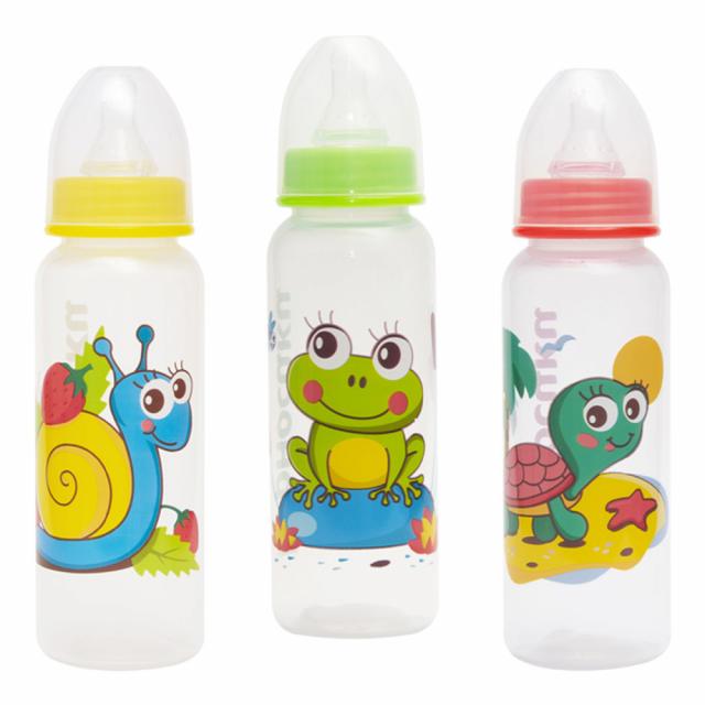 Изображение товара Курносики бутылочка 250мл+соска силикон без ручек для малышей