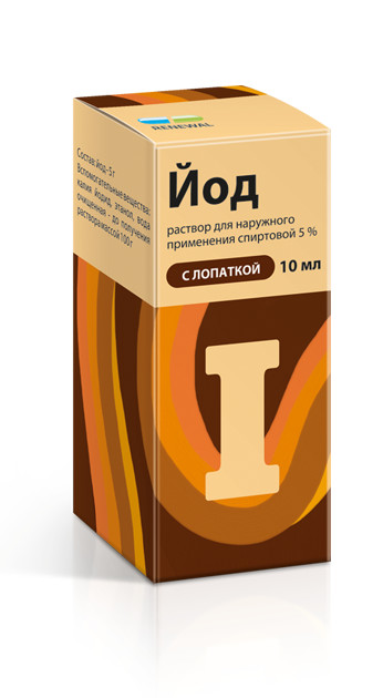 Изображение товара Йод раствор спиртовой 5% 10мл для обработки ран и кожи