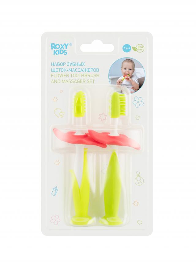 Изображение товара Рокси Кидс зубная щетка-прорезыватель FLOWER зеленый №2 для малышей