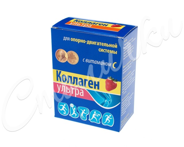 Изображение товара Коллаген Ультра+С со вкусом клубники 8г биологическая добавка для суставов и кожи